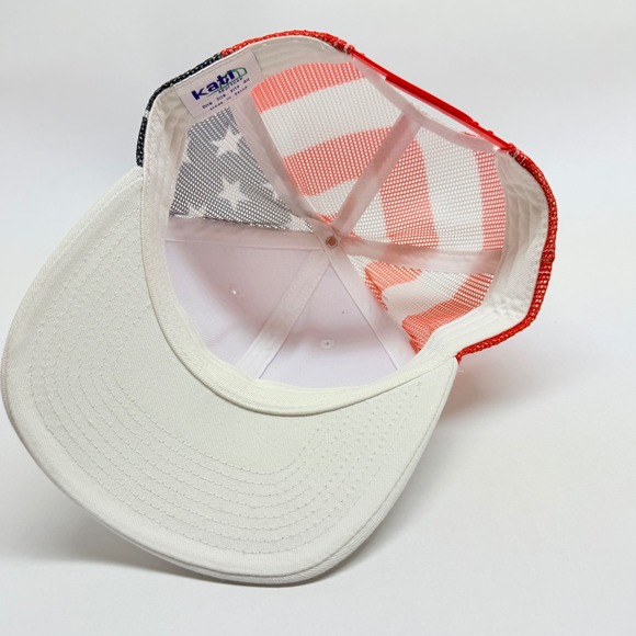 Kati Sportcap American Flag Trucker Hat White Stars and Stripes Snapback Cap - Picture 5 of 8